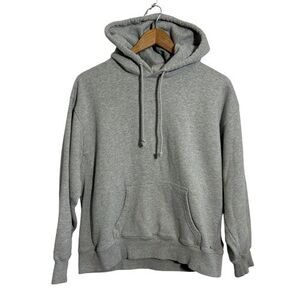 Aritzia TNA Sweatfleece Cozy Fleece Boyfriend Fit Hoodie Womens S Heathered Gray